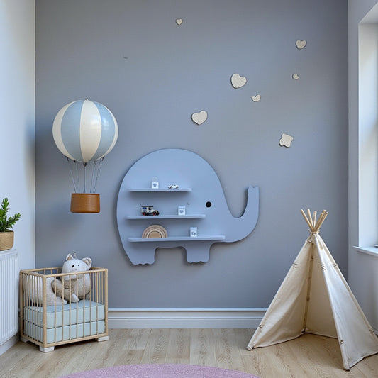 Sagoelefanten vägghylla