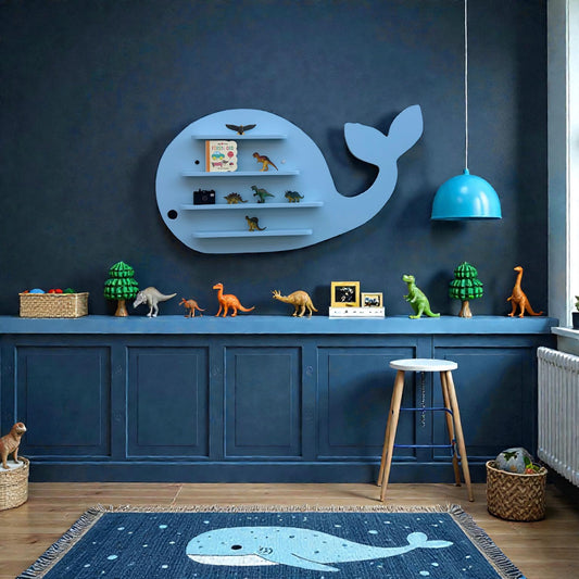 Blåvalen vägghylla-Stor