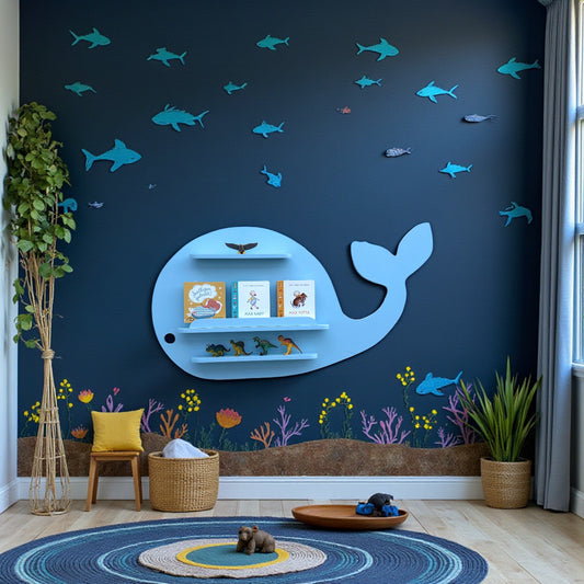 Blåvalen bokhylla Stor