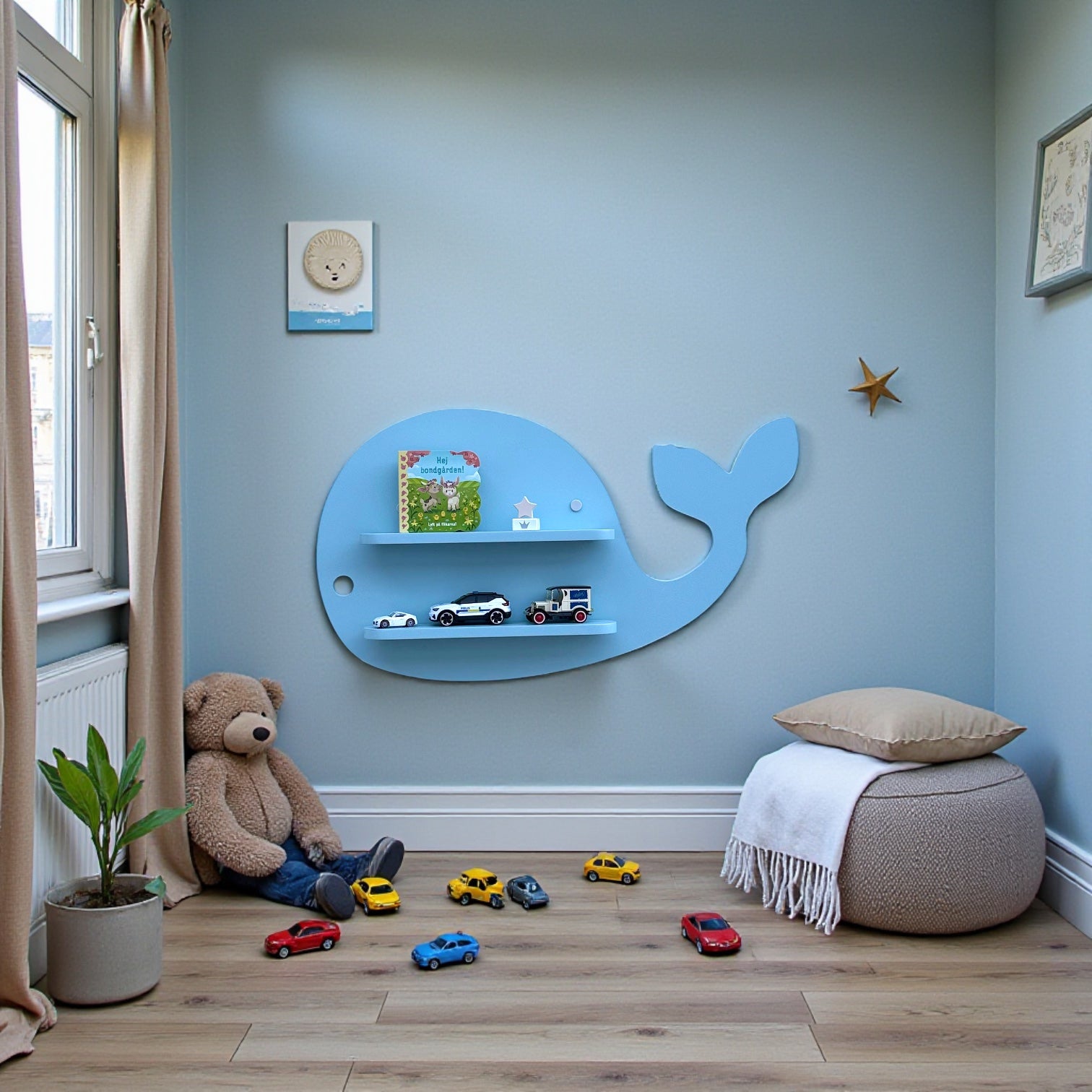 Blåvalen vägghylla